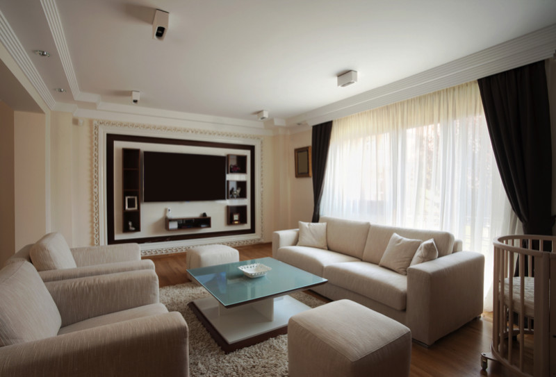 Living Room with Media Entertainment Functionality