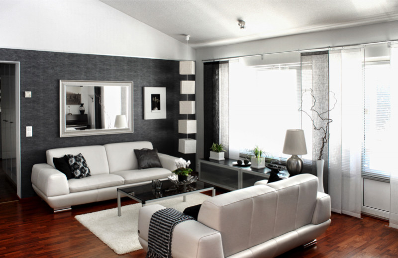 Stunning Black and White Living Room